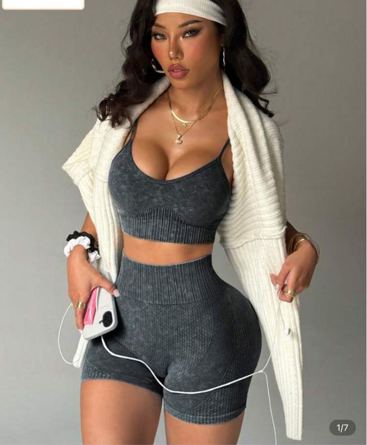 TCVC CONJUNTO DE TOP DEPORTIVO Y SHORTS DE MUJER